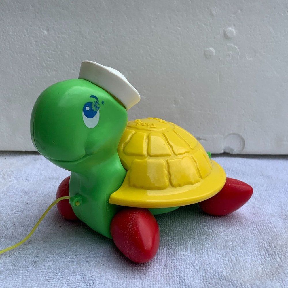Fisher Price Tag-Along Turtle Vintage Collectible Toy From 1992